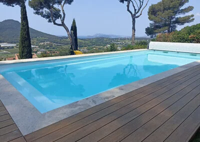 Piscine coque, avec volet hors sol, Modèle Partition 98